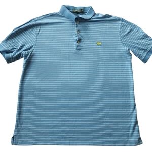 Masters Collection Golf 60's Two-Ply Mercerized Pima Cotton Striped Polo Sz L